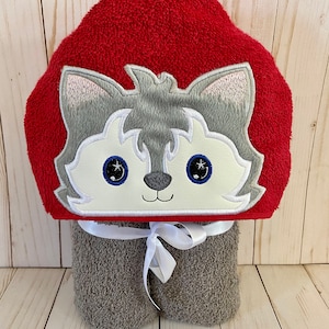 Wolf Hooded Towel, Bath Towel, Beach Towel