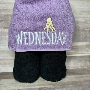 Wednesday Hooded Towel, Bath Towel, Beach Towel