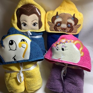 Beauty and the Beast Hooded Towel, Bath Towel, Beach Towel