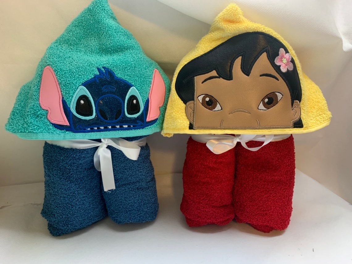Lilo and Stitch Hooded Towel Beach Towel Bath Towel Etsy
