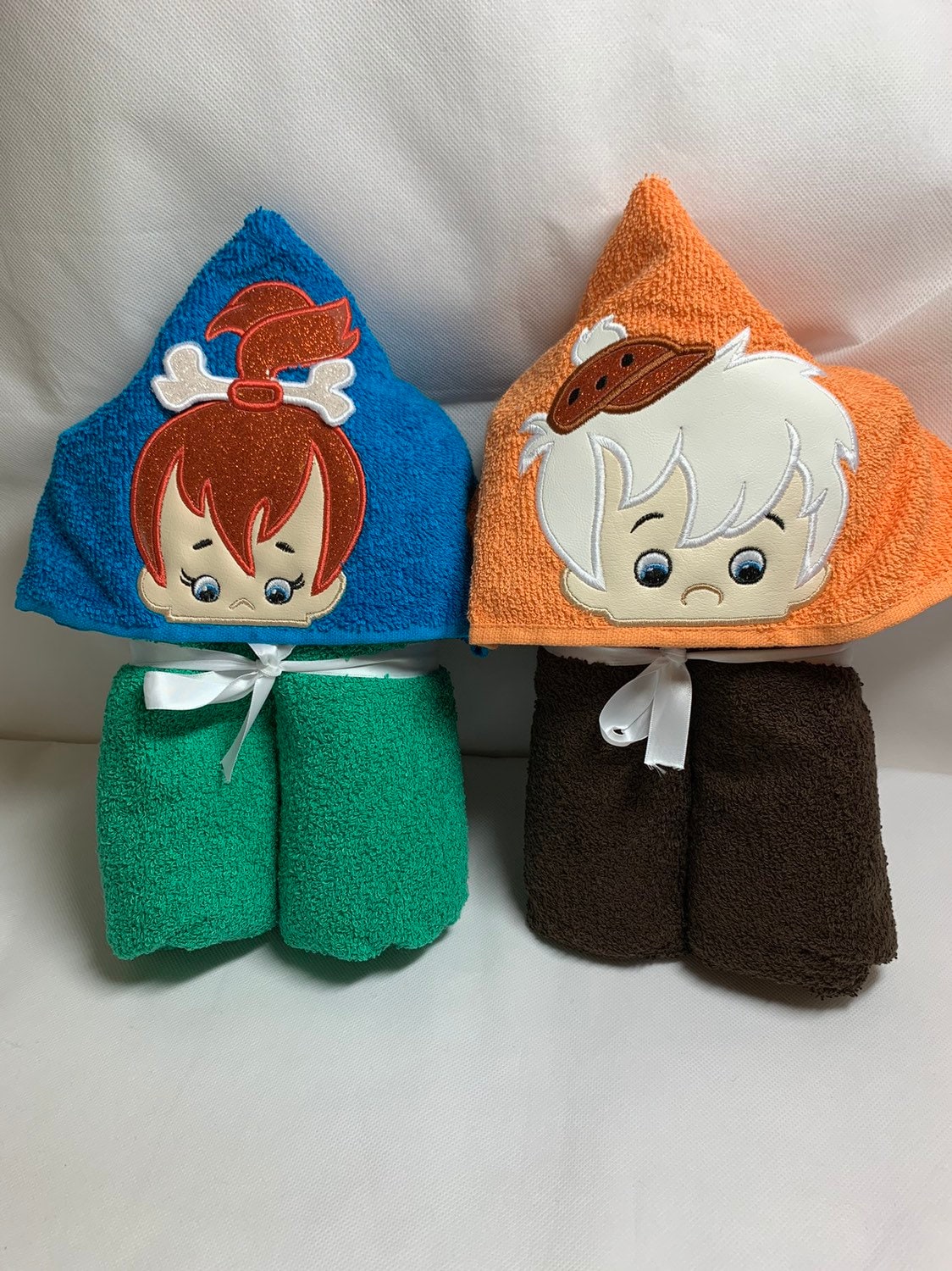 Pebbles and Bam Bam hooded towel Etsy