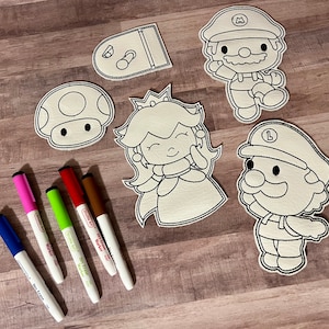 Mario Bros Coloring Dolls, Reusable