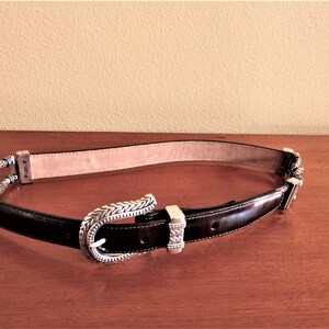 VINTAGE 1996 BROWN LEATHER BELT WITH SILVER-TONE HARDWARE 1996 Brighton Belt - Etsy main image 3