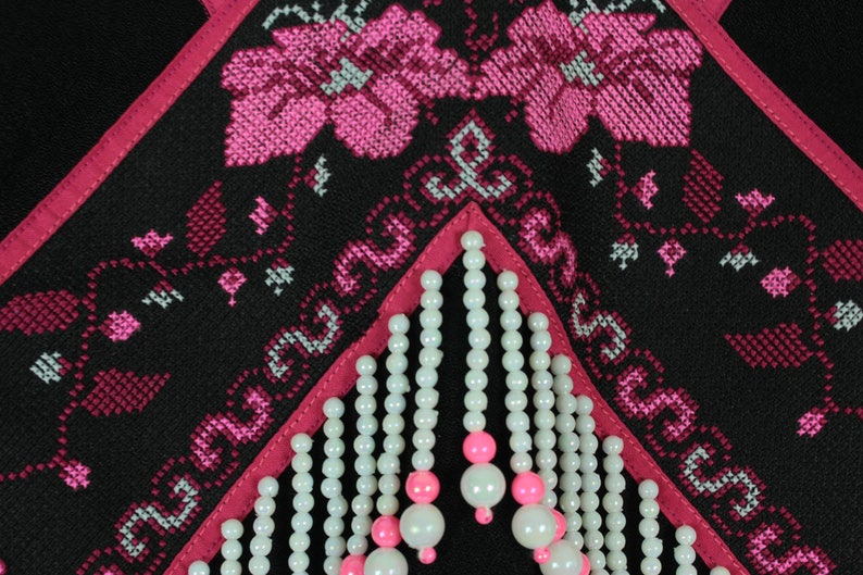 Bohemian Hmong Hand Embroidered Bolero with Beaded Tassel Fringe Exquisite Handmade Shrug