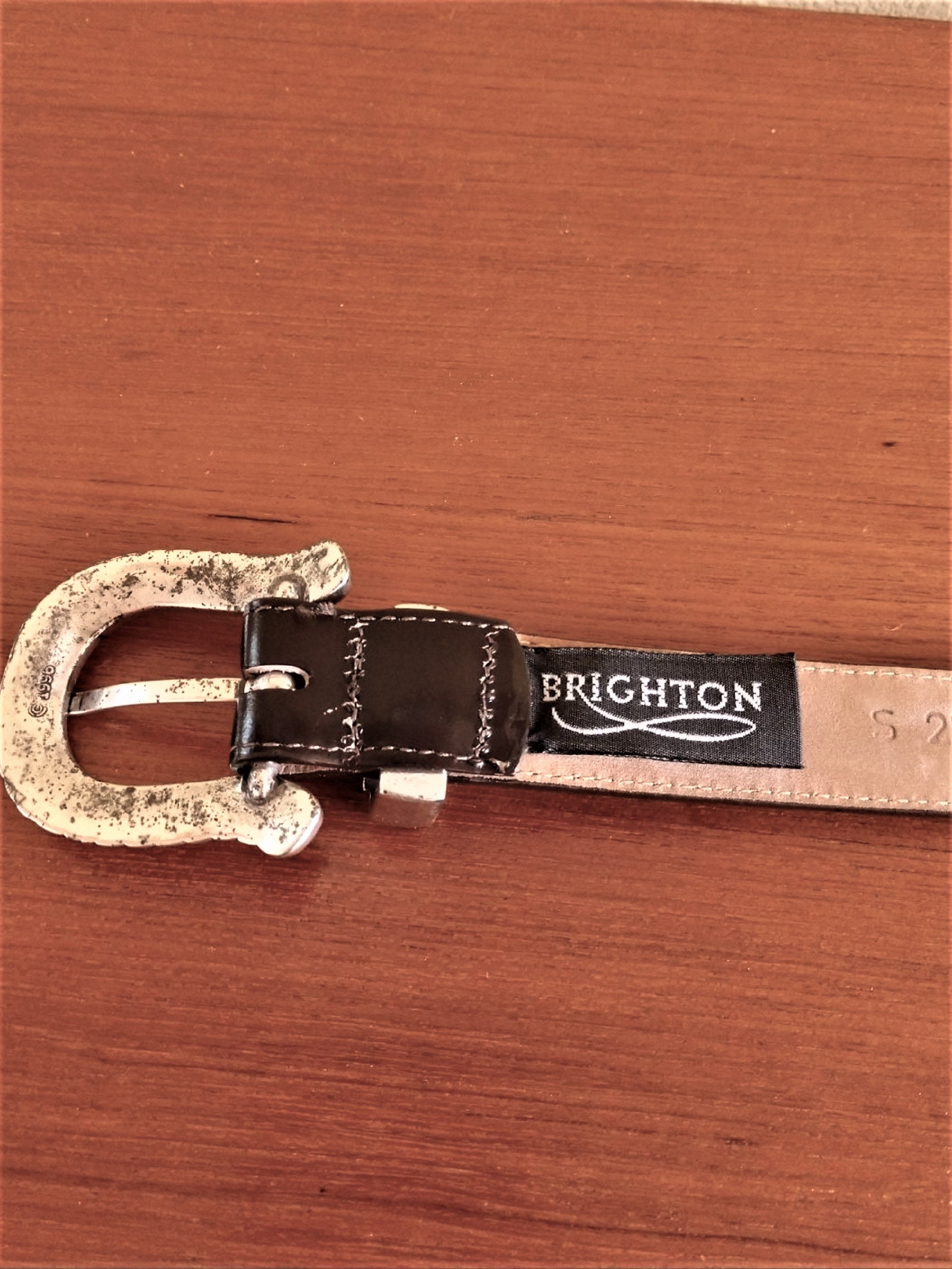 1996 Brighton Dark Brown Leather Belt - Ornate Silver Tone  display picture 1