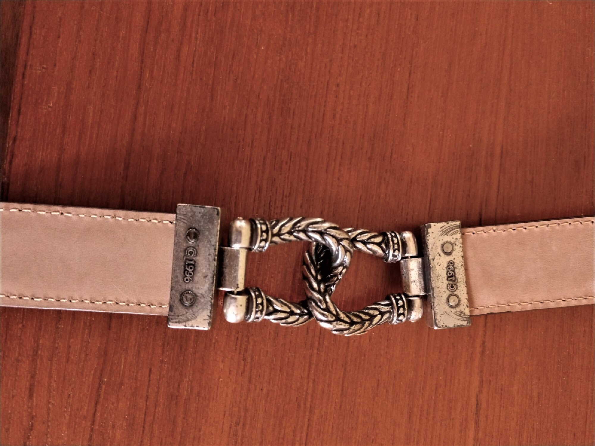 1996 Brighton Dark Brown Leather Belt - Ornate Silver Tone  display picture 3