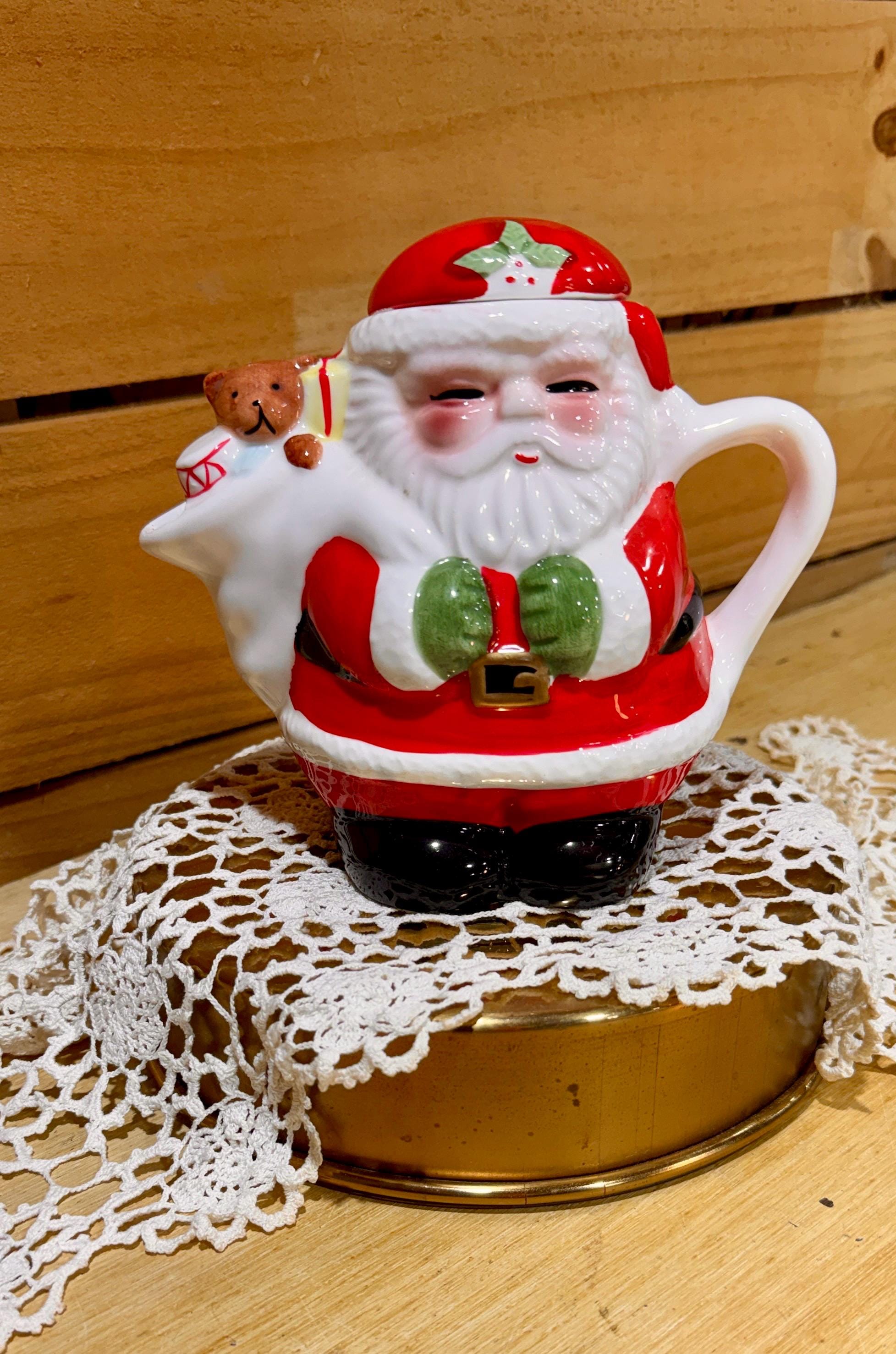 Vintage Ceramic Santa With Bag - Etsy