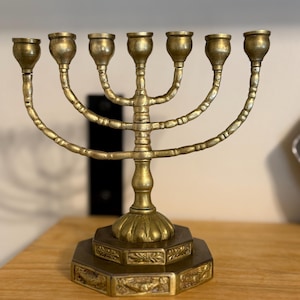 Vintage Brass Menorah. Made in Germany