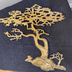 Brass Bonsi Tree Sculpture MCM Design.