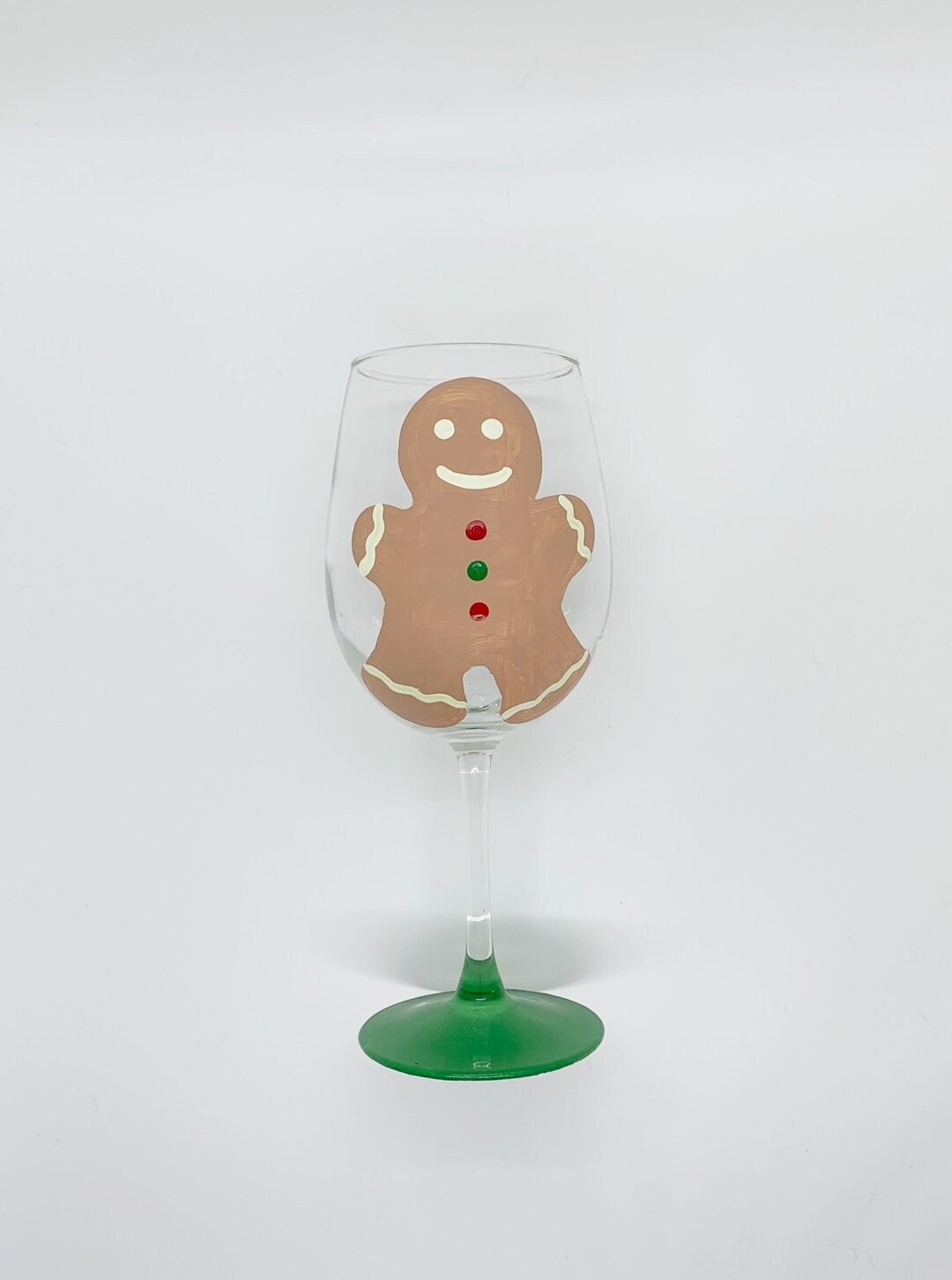 Hand Painted Gingerbread Wine Glass// Christmas Wine Glass - Etsy UK