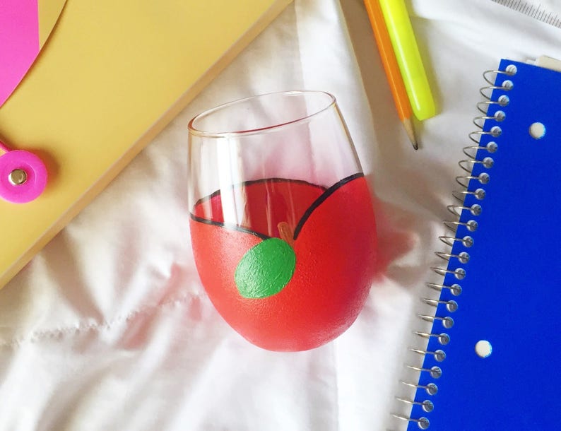 Apple wine glassteacher wine glass