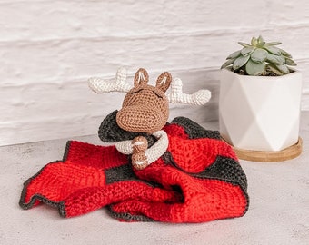 Moose Crochet Lovey | Moose Amigurumi Security Blanket | Amigurumi Crochet Pattern PDF | Comforter Blanket | Amigurumi Lovey | PATTERN ONLY