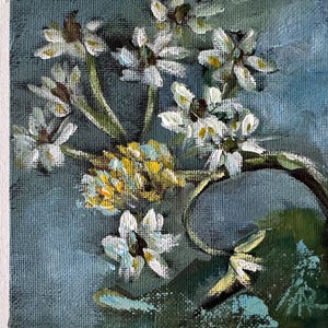 Peinture de petites fleurs Peinture acrylique originale sur toile Peinture teintée Idées cadeaux Art Oeuvre d'art miniature