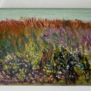 Small oil painting, Meadow Wildflowers, Oil Painting, Brush and Palette Knife, floral art, home decor, gift ideas