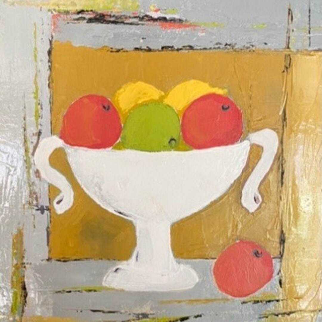 Still Life in Oil the White Salad Bowl Oil Painting Etsy