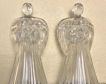Avon Glowing Angel crystal candle holders