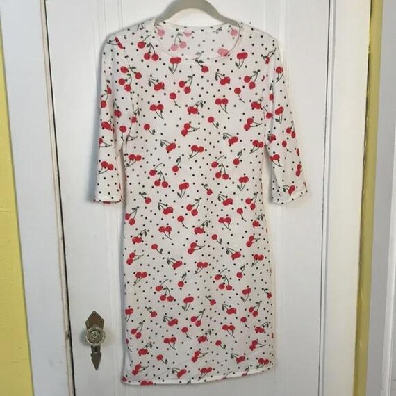 cherry print shirt dress Cherry print tshirt dress