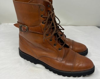 Women Size 8 Vintage Van Eli Brown Ankle Italian Boots