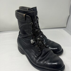 Men Size 8 1/2 D Vintage Addison and Co 2000s Black Leather Combat ...