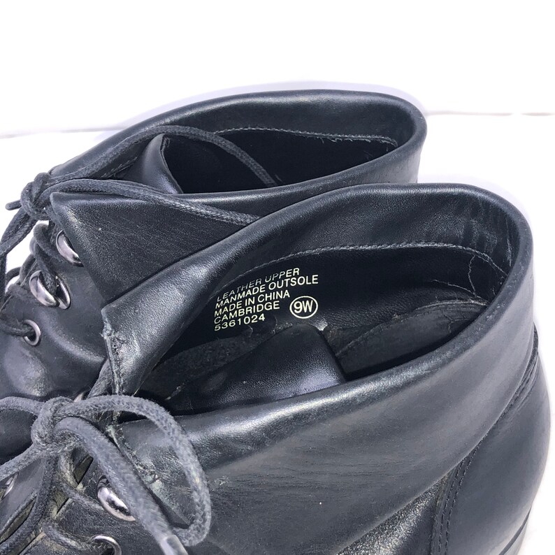 Women Size 9 Vintage Earth Shoes 90s Black Ankle Boots