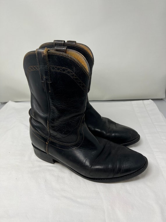 Men Size 9 Vintage Roper ARIAT Black Ankle Western