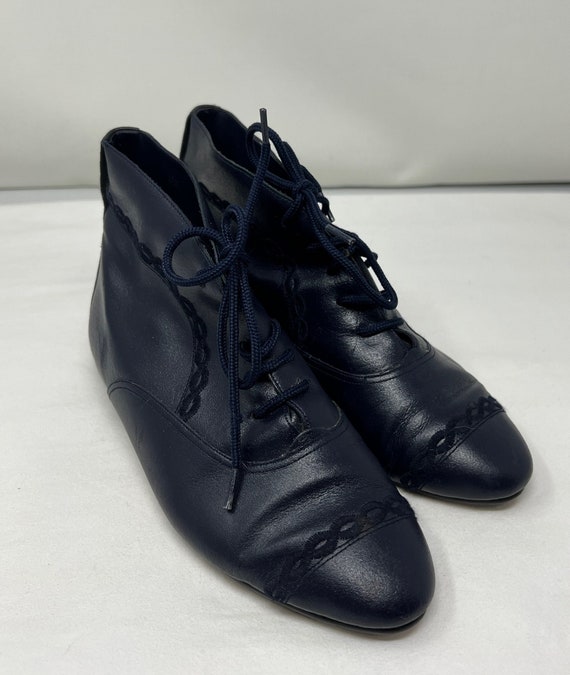 Navy leather ankle boots size 6 2025