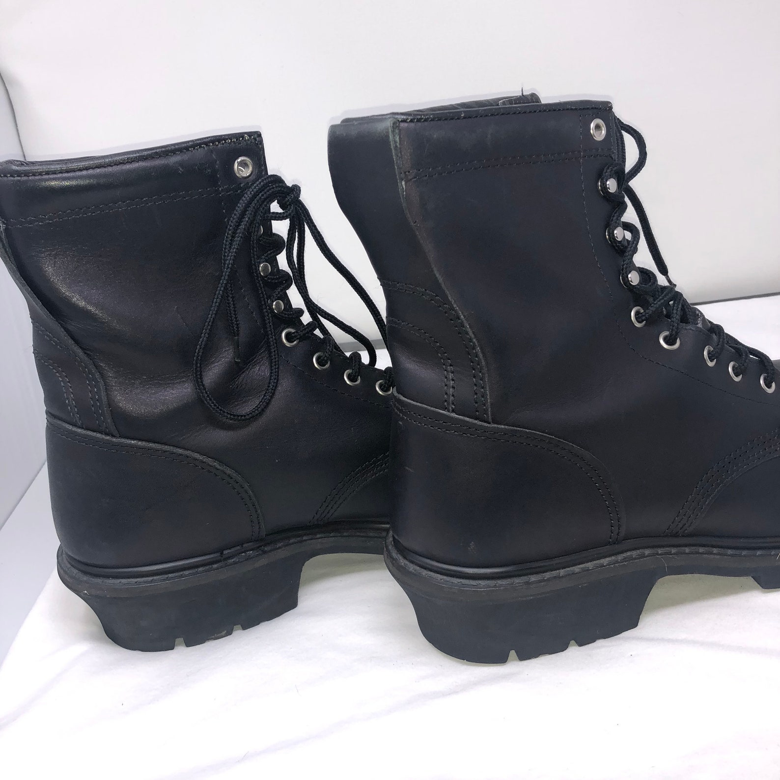 Men Size 12 NEW Vintage Brahma Black Steel-Toe Work Boots | Etsy