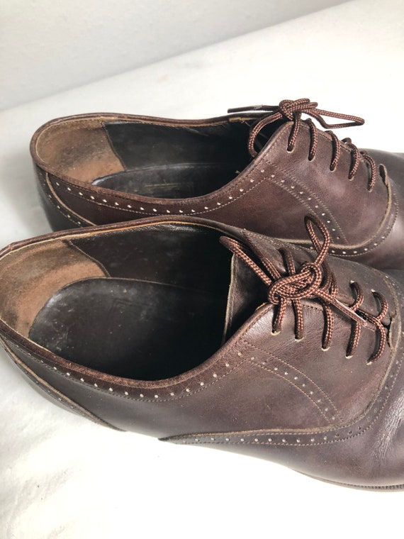 Men Size 8 Vintage "Christian Dior" Italian Brown… - image 4