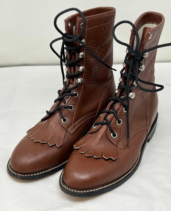 Women Size 6 Cowtown Vintage Brown Roper Ankle Boo