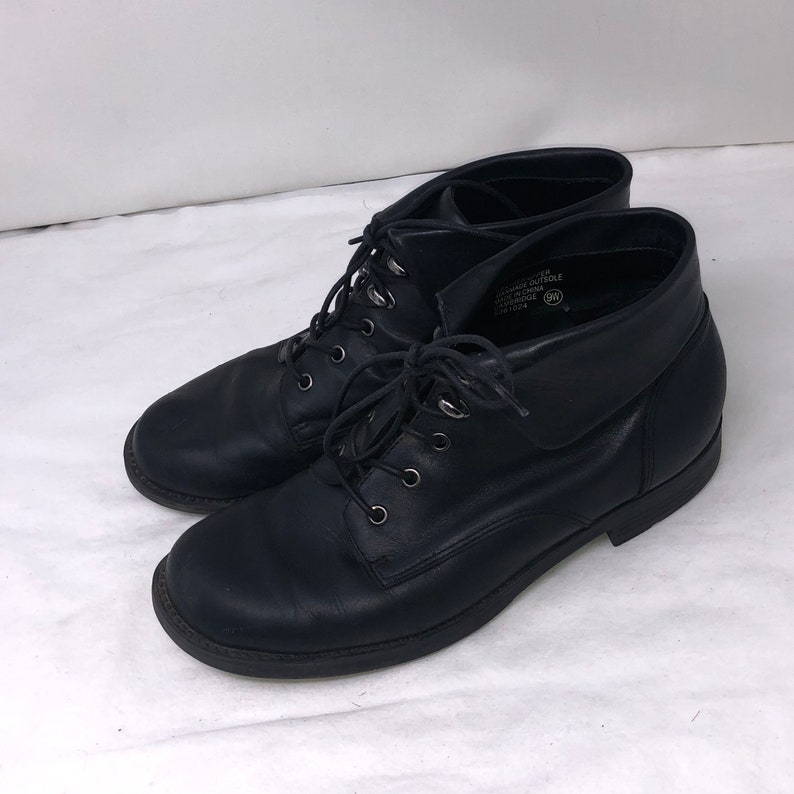 Women Size 9 Vintage Earth Shoes 90s Black Ankle Boots