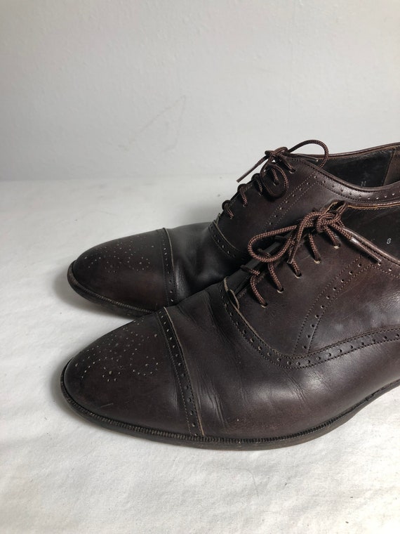 Men Size 8 Vintage "Christian Dior" Italian Brown… - image 3