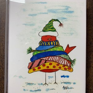 Unique Warm and Toasty Whimsical Holiday Notecard