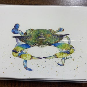 Unique Blue Crab Set of 10 Notecards