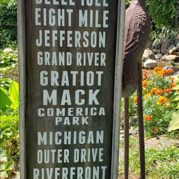 City Bus stop bus scroll custom wood sign.  Framed or unframed. 13 simple custom lines.