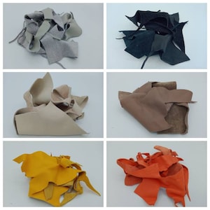 Scraps of leather, batch of leather, small pieces for jewelry or other creations