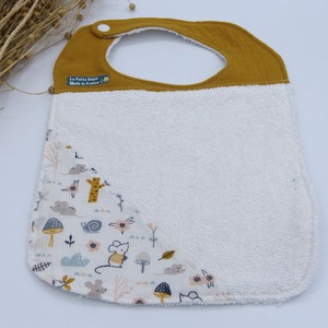 Baby bib and fabric, birth gift, baby accessory, mixed, mice