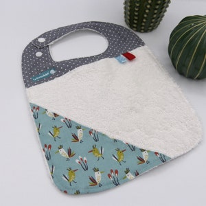 Sponge bib and baby fabric, birth gift, baby accessory, mixed, small blue birds