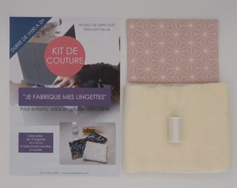 Naaisetje, kind, tiener, volwassene, doe-het-zelver, beginner, 10 wasbare doekjes maken, grafisch, roze