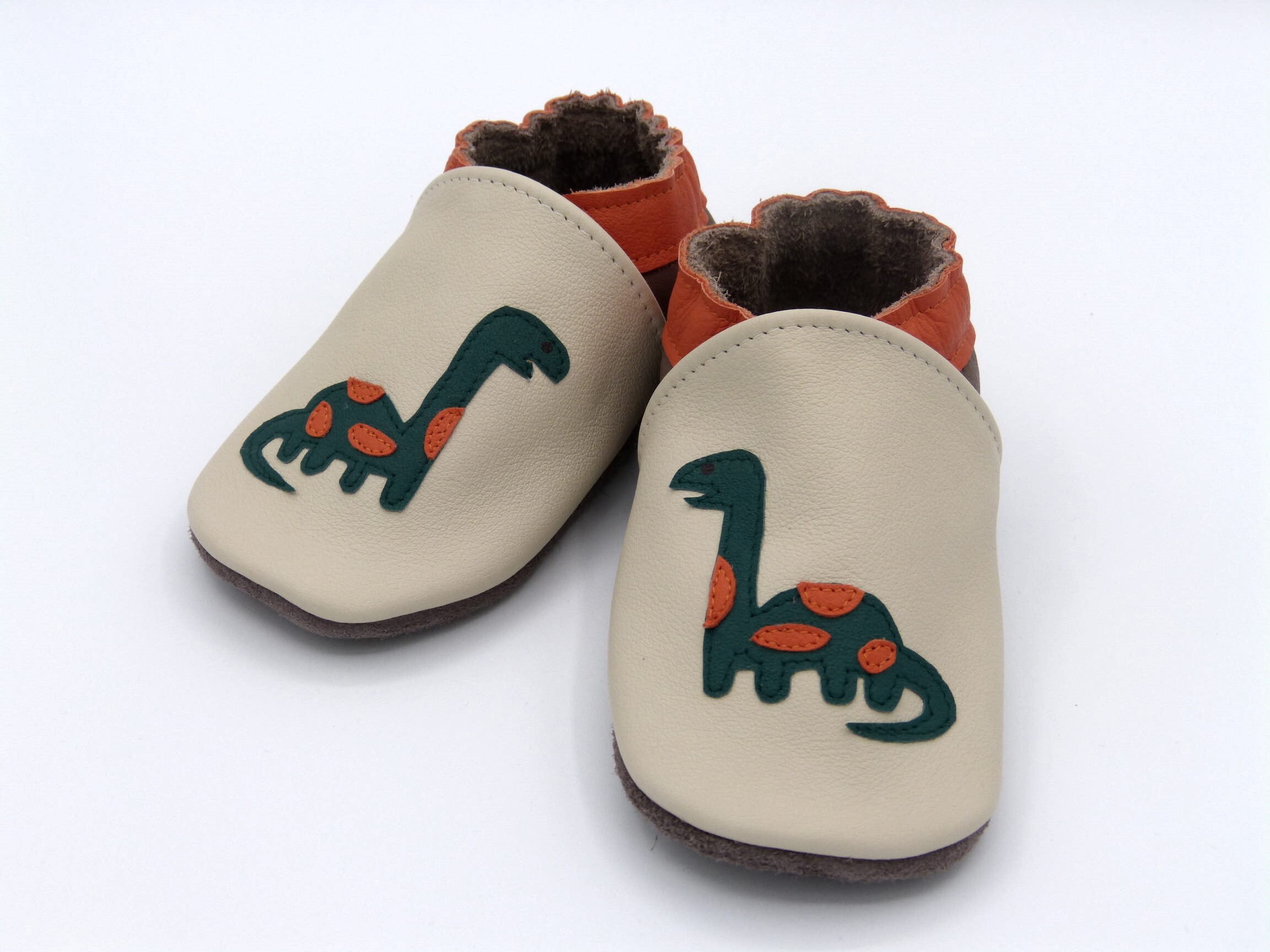 Chaussons bas broderie dinosaure pour enfant garçon