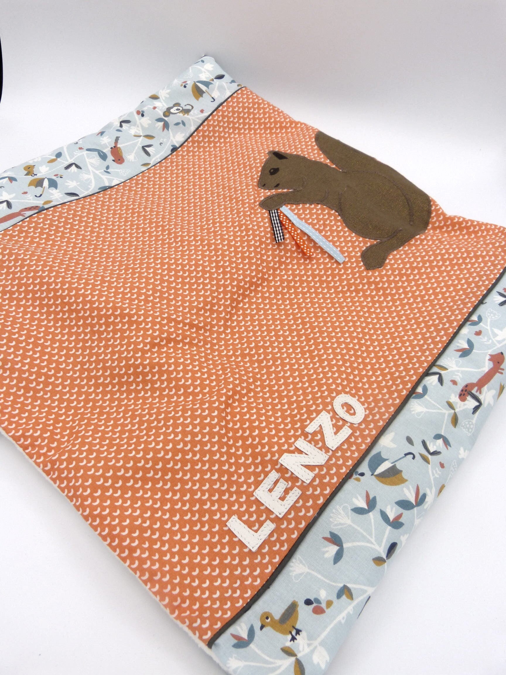 Couverture Personnalisée Pour Bébé, Idéal Cadeau de Naissance, Fabriquée en France Thème Écureuil, F