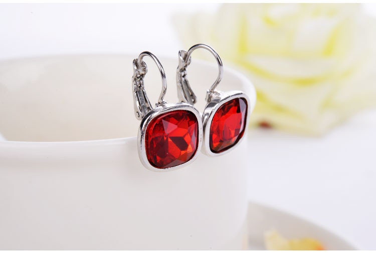 Red Diamond earrings Etsy
