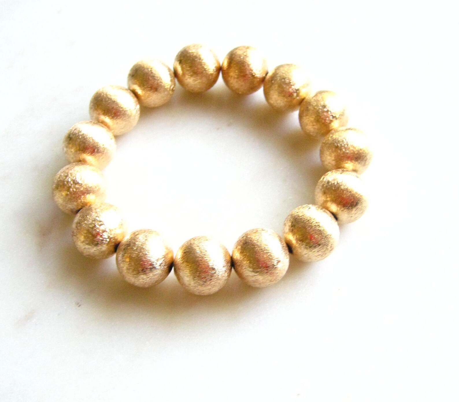 Gold Ball Bead Stretch Bracelet Stacking Bead Bracelet Boho Etsy