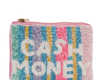 Cash Money seed bead coin purse, Boho bags