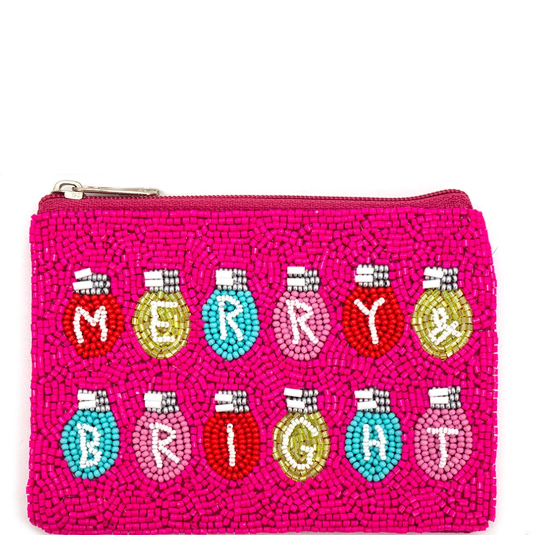 Merry and Bright Seed Beaded Coin Purse Gifts for Her Boho Etsy