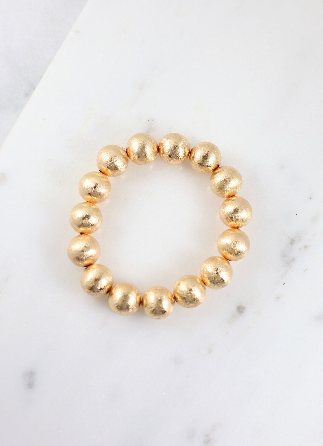 Gold Ball Bead Stretch Bracelet Stacking Bead Bracelet Boho Etsy