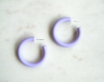 Lavender hoop earrings -  Summer earrings, Boho earrings, Gifts for her,  Womens jewelry