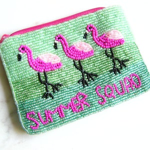 Summer Squad Beaded Coin Purse, Gifts for girls, Boho bags, Gifts for her, Accessories, Wallets, Pouches