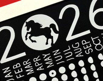 2026 Year of the Horse Moon Calendar Screenprint, Limited Edition Silkscreen