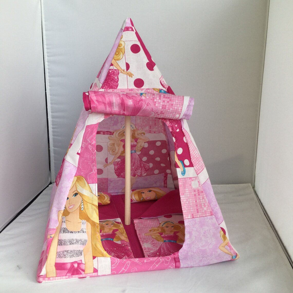 Camping tent for Barbie with fashion design and pink dots. two Etsy
