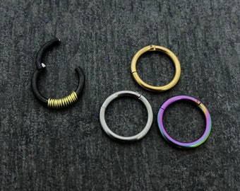 14g, 16g, Titanium segment hoops, septum, daith, nose, cartilage piercings jewelry
